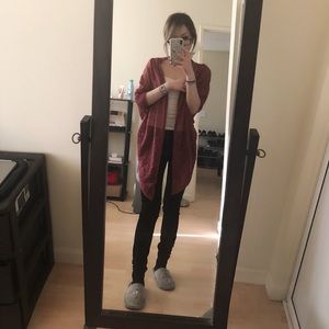 Dusty Red Sheer Lightweight Cardigan